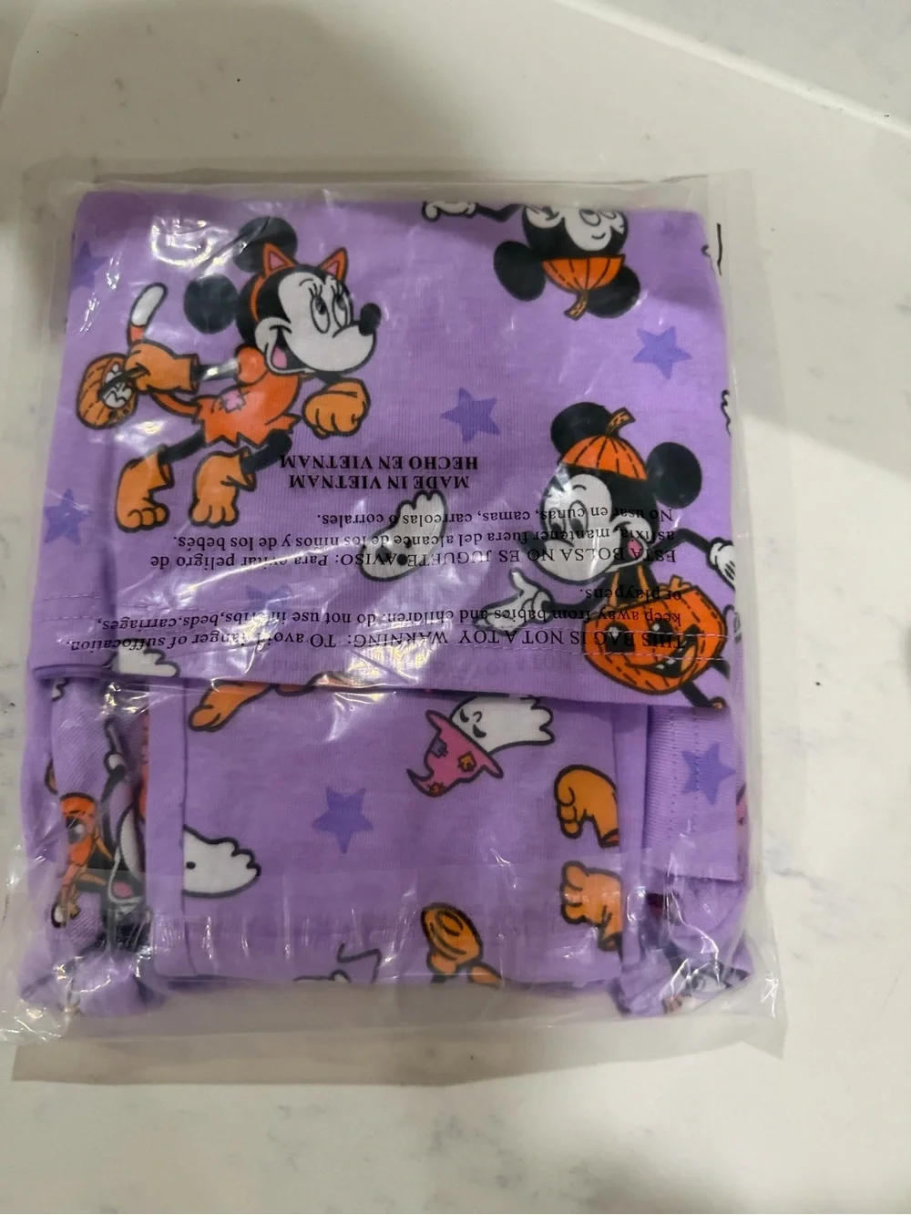 Girls' Lavender Halloween Mickey Print Pajama Set